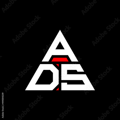 ADS triangle letter logo design with triangle shape. ADS triangle logo design monogram. ADS triangle vector logo template with red color. ADS triangular logo Simple, Elegant, and Luxurious Logo. ADS 