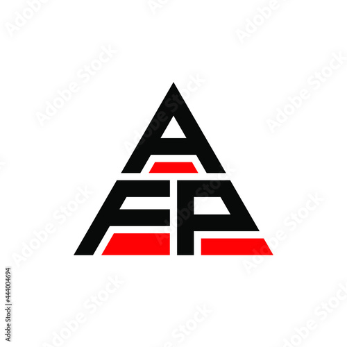 AFP triangle letter logo design with triangle shape. AFP triangle logo design monogram. AFP triangle vector logo template with red color. AFP triangular logo Simple, Elegant, and Luxurious Logo. AFP  photo