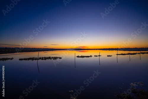 sunset over the lake