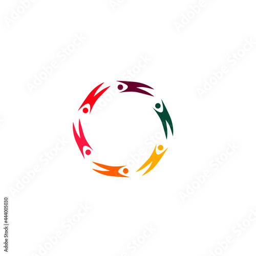 Colorful People Sign Symbol Logo Vector isolated on White
