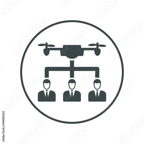 Clients control multicopter drone icon (Circle version icon)