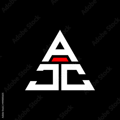 AJC triangle letter logo design with triangle shape. AJC triangle logo design monogram. AJC triangle vector logo template with red color. AJC triangular logo Simple, Elegant, and Luxurious Logo. AJC  photo