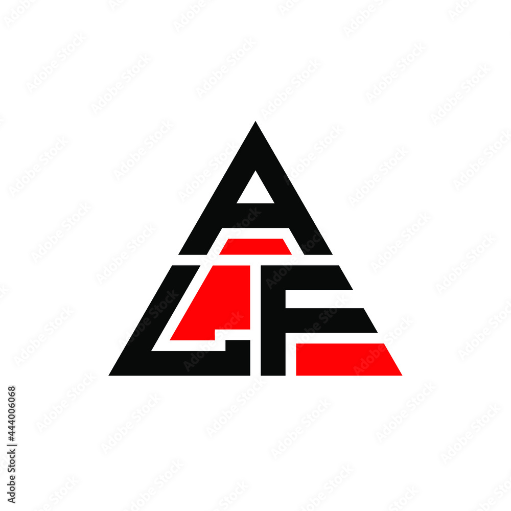 ALF triangle letter logo design with triangle shape. ALF triangle logo