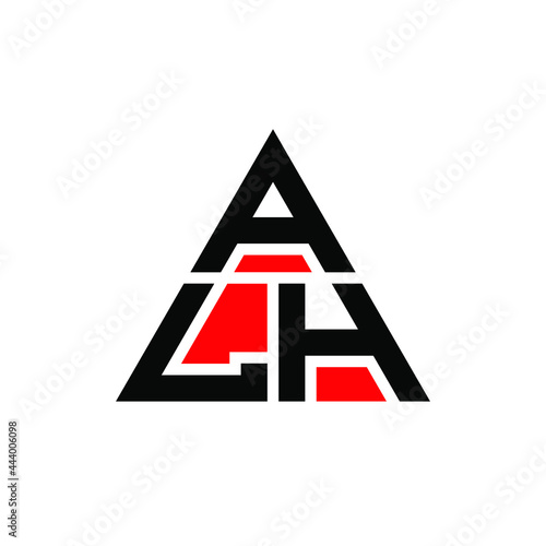 ALH triangle letter logo design with triangle shape. ALH triangle logo design monogram. ALH triangle vector logo template with red color. ALH triangular logo Simple, Elegant, and Luxurious Logo. ALH 