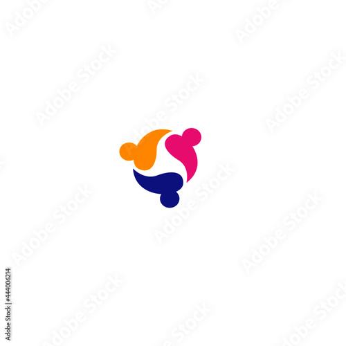COLORFUL PEOPLE TOGETHER SIGN SYMBOL LOGO