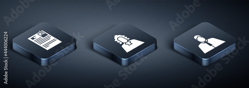 Set Isometric Lawsuit paper, Lawyer, attorney, jurist and Judge icon. Vector
