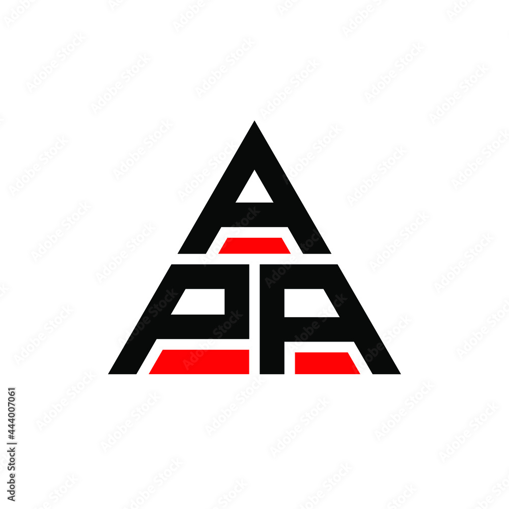APA triangle letter logo design with triangle shape. APA triangle logo design monogram. APA triangle vector logo template with red color. APA triangular logo Simple, Elegant, and Luxurious Logo. APA  - obrazy, fototapety, plakaty 