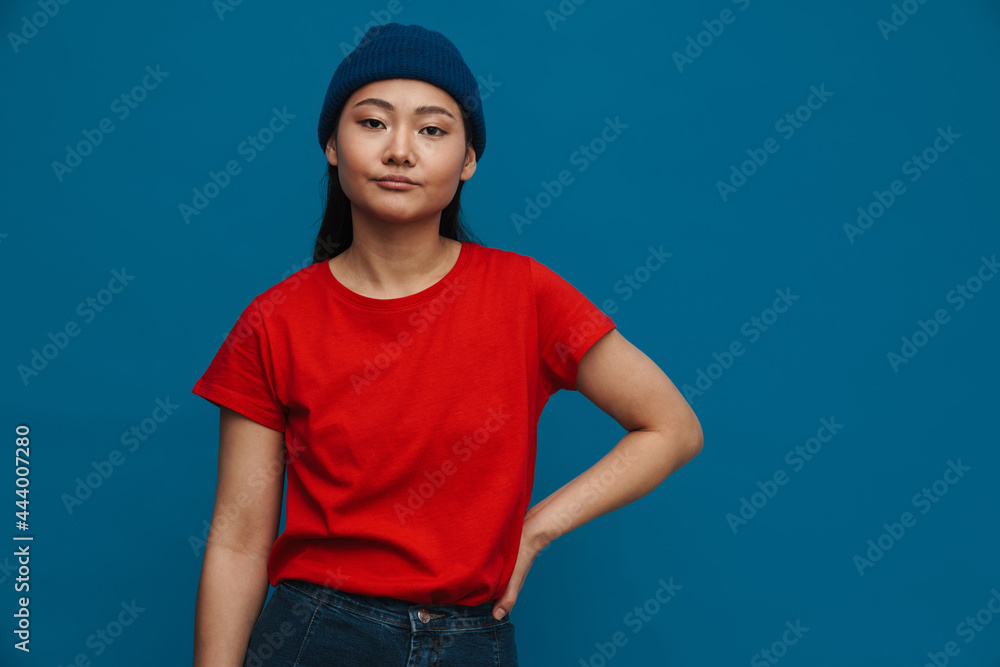 Portrait of a casual young asian woman standing Portrait of a casual young asian woman standing
