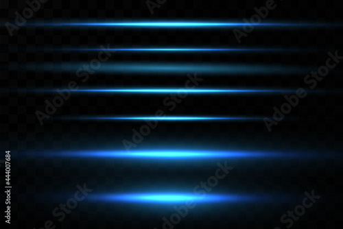 Vector illustration of a blue color. Light effect. Abstract laser beams of light. Chaotic neon rays of light .