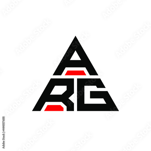 ARG triangle letter logo design with triangle shape. ARG triangle logo design monogram. ARG triangle vector logo template with red color. ARG triangular logo Simple, Elegant, and Luxurious Logo. ARG  photo