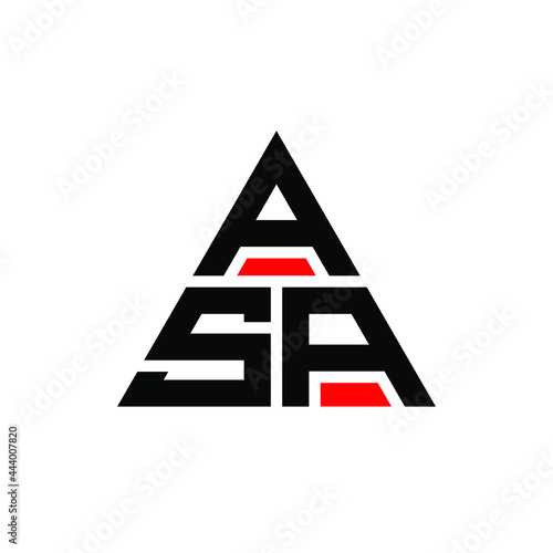 ASA triangle letter logo design with triangle shape. ASA triangle logo design monogram. ASA triangle vector logo template with red color. ASA triangular logo Simple, Elegant, and Luxurious Logo. ASA  photo