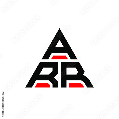 ARR triangle letter logo design with triangle shape. ARR triangle logo design monogram. ARR triangle vector logo template with red color. ARR triangular logo Simple, Elegant, and Luxurious Logo. ARR  photo