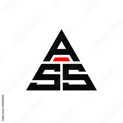 ASS triangle letter logo design with triangle shape. ASS triangle logo design monogram. ASS triangle vector logo template with red color. ASS triangular logo Simple, Elegant, and Luxurious Logo. ASS 