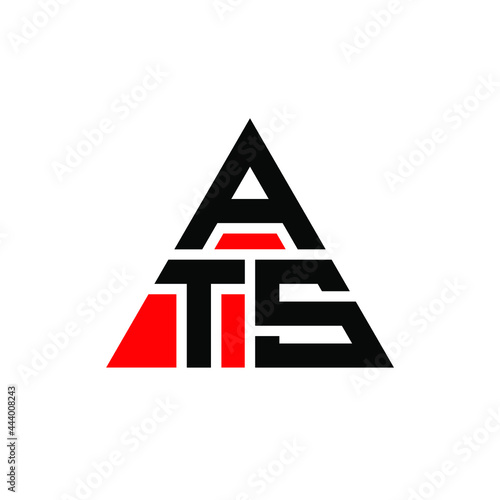 ATS triangle letter logo design with triangle shape. ATS triangle logo design monogram. ATS triangle vector logo template with red color. ATS triangular logo Simple, Elegant, and Luxurious Logo. ATS  photo