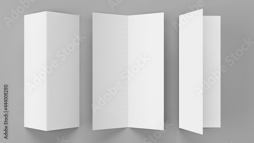 Catalog mockup. Empty catalog template. Flyer mockup. Blank paper mockup. 3D Illustration.