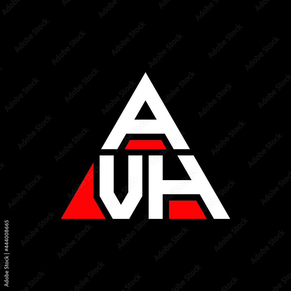 AVH triangle letter logo design with triangle shape. AVH triangle