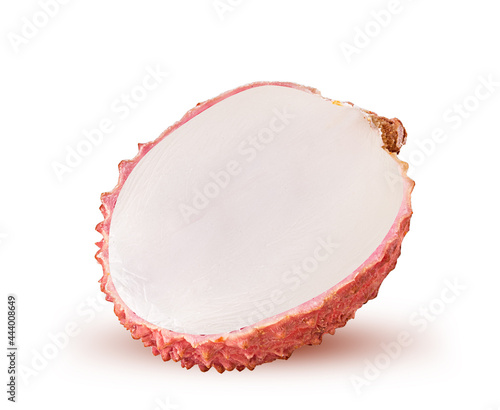 Fresh lychee the skin is half-skinned
