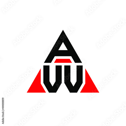 AVV triangle letter logo design with triangle shape. AVV triangle logo design monogram. AVV triangle vector logo template with red color. AVV triangular logo Simple, Elegant, and Luxurious Logo. AVV  photo