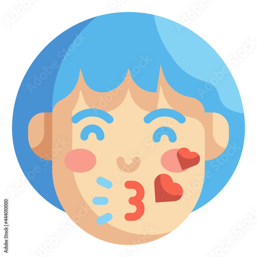 kiss flat icon