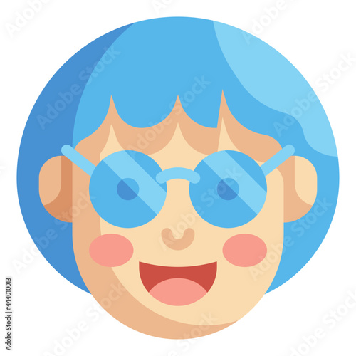 nerd flat icon