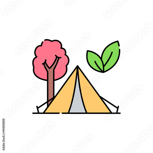 Ecotourism olor line icon. Pictogram for web page, mobile app, promo