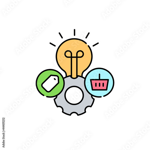 New product development olor line icon. Pictogram for web page, mobile app, promo