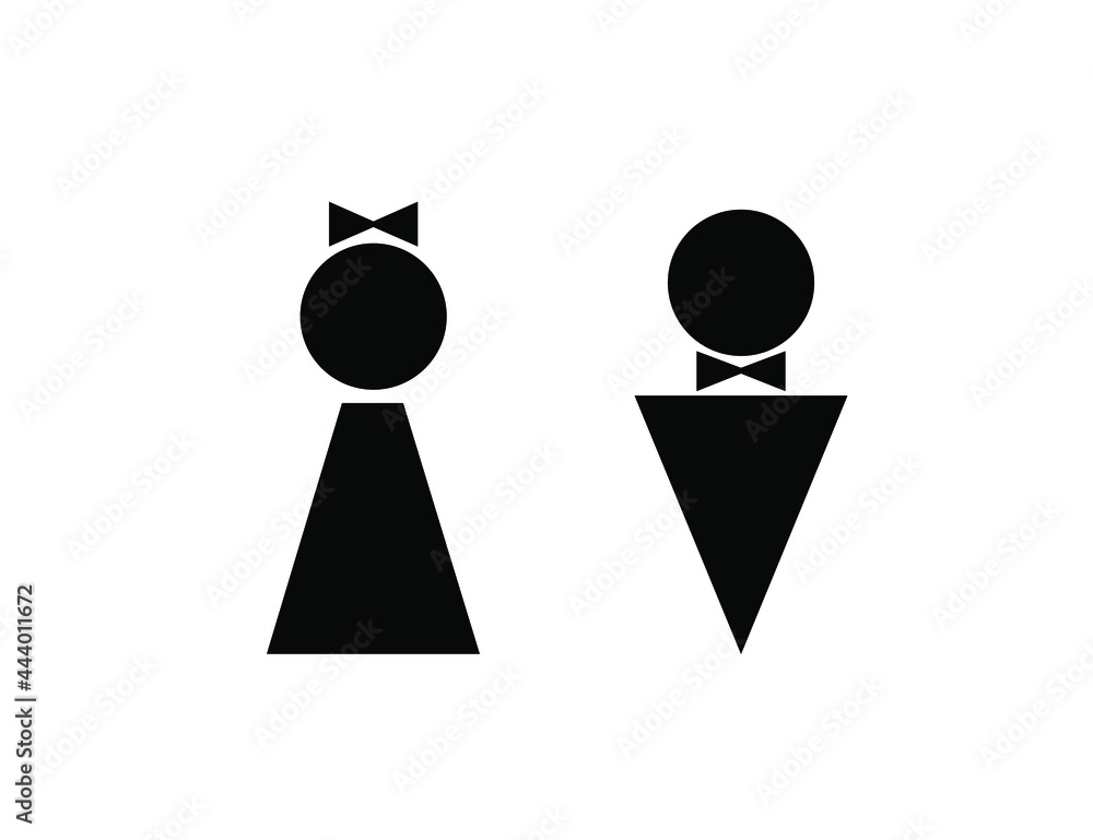 Vector man and woman icons, toilet sign, restroom icon, minimal style, pictogram Vector man and woman icons, toilet sign, restroom icon, minimal style, pictogram