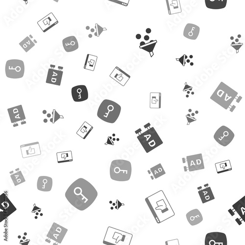Set Lead management, Customer product rating, Advertising and Key on seamless pattern. Vector
