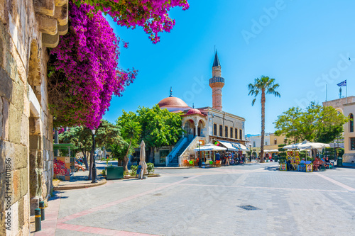 Fototapeta Naklejka Na Ścianę i Meble -  Famous Eleftherias square view in Kos Town. Kos Island is a popular tourist destination in Greece.