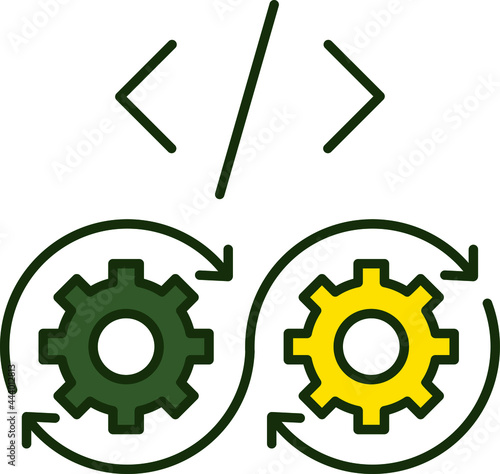  Secured DevOps line icon transparent background vector illustration