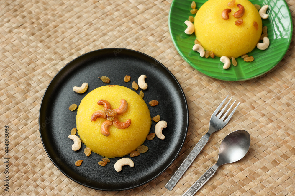 Rava kesari , Kesari bath , sheera or suji halwa Indian sweet food