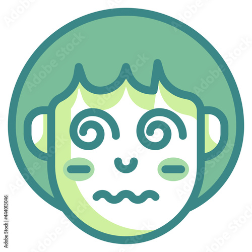dizzy blue line icon