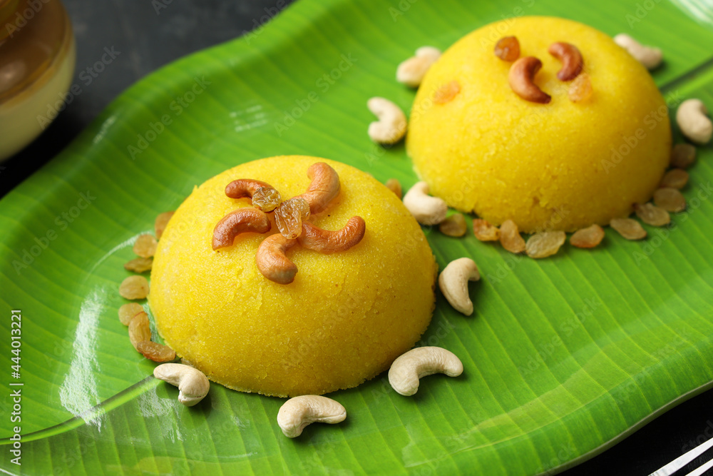 Rava kesari , Kesari bath , sheera or suji halwa Indian sweet food