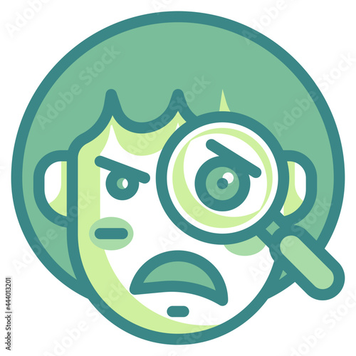suspicious blue line icon