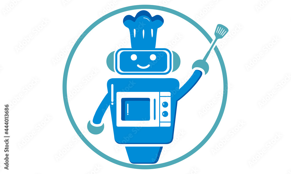 Obraz premium robot chef icon