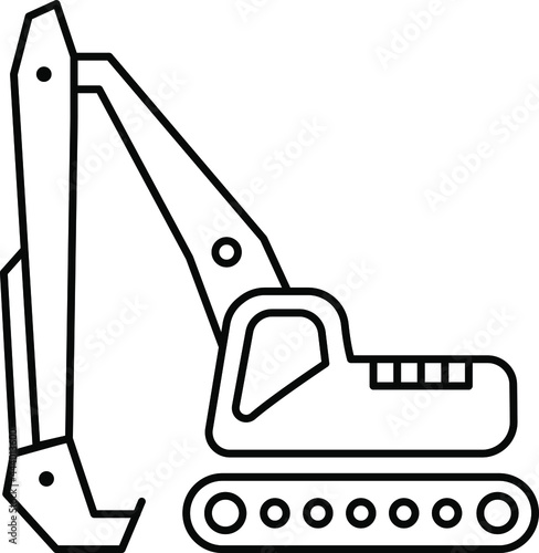 Excavator Icon transparent background vector illustration