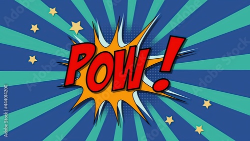 3d illustration - Word pow In Comics Style.