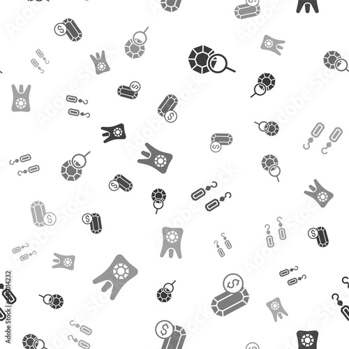 Set Gem stone, Jewelry online shopping, Earrings and Tooth with diamond on seamless pattern. Vector