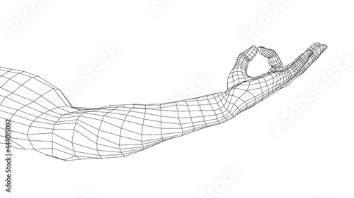 Hand OK sign. Vector