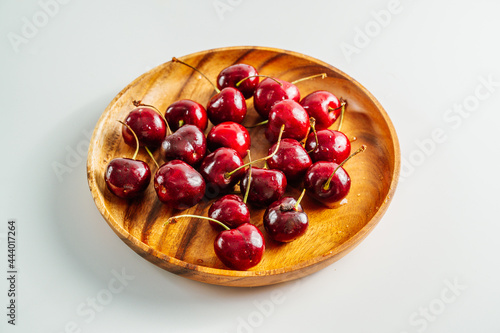 fresh cherry fruit on white background