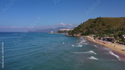 Riviera of Ulysses. The wonderful coast between Terracina and Gaeta, Latina, Italy. Aerial shot with drone of the bays, the sea and the beaches. photo