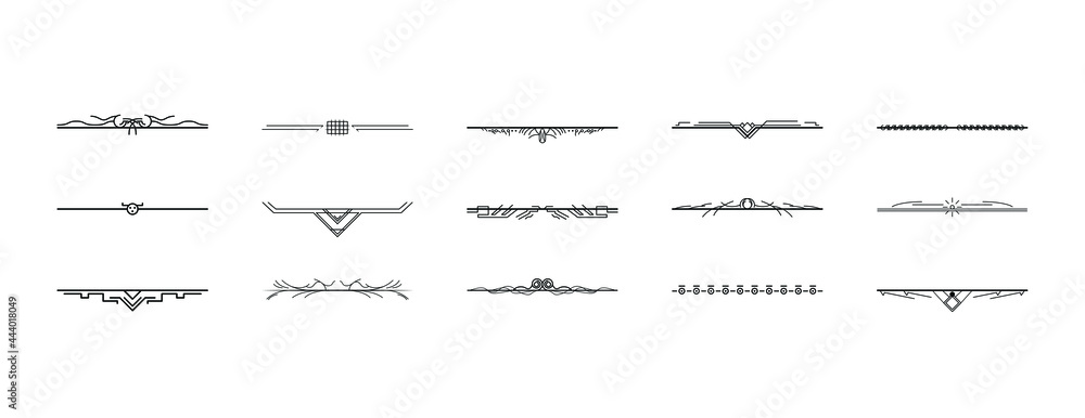 Set Black Simple Line Collection Doodle Border Elements Vector Design Style Sketch Isolated Illustration For Banner Set Black Simple Line Collection Doodle Border Elements Vector Design Style Sketch Isolated Illustration For Banner