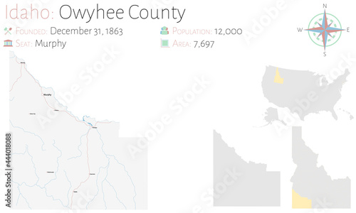 Large and detailed map of Owyhee county in Idaho  USA.
