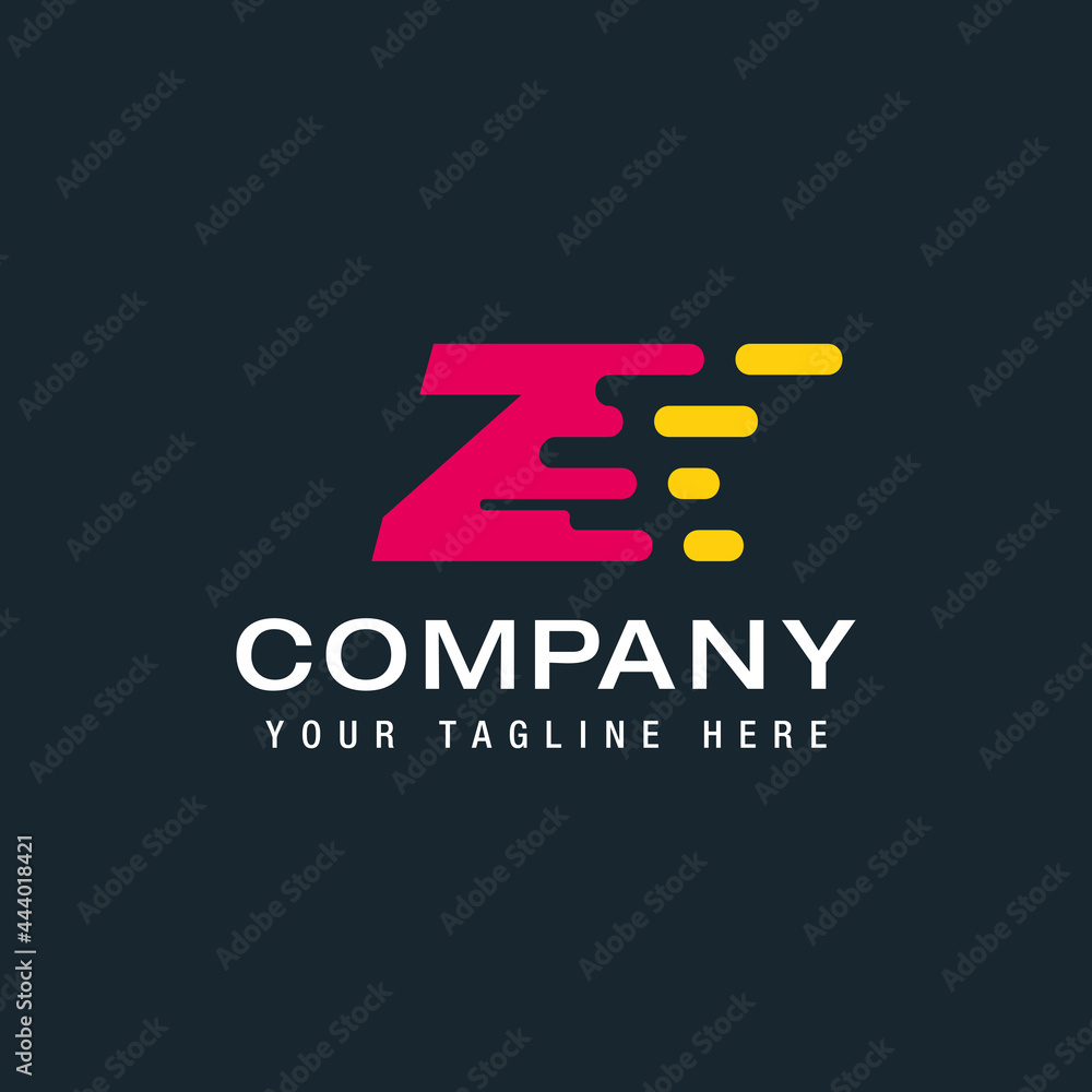 Letter Z with Delivery service logo, Fast Speed, Moving and Quick, Digital and Technology for your Corporate identity