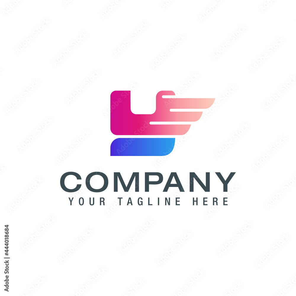 Initial Y Letter Logo With wings Creative Modern Business Typography Vector Template.