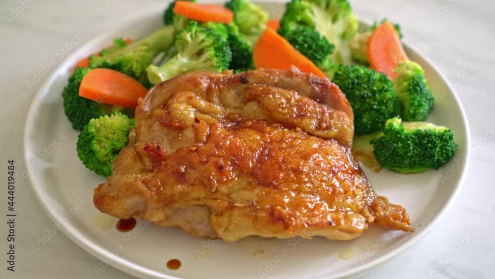 teriyaki chicken steak with broccoli and carrot teriyaki chicken steak with broccoli and carrot