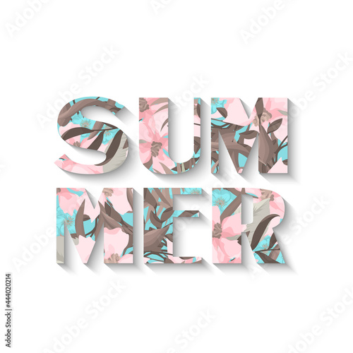 Vector graphics - the word summer and letters. The concept season.