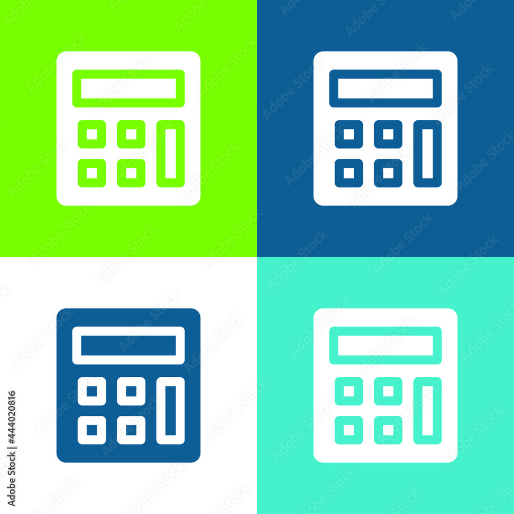 Accounting Flat four color minimal icon set Accounting Flat four color minimal icon set