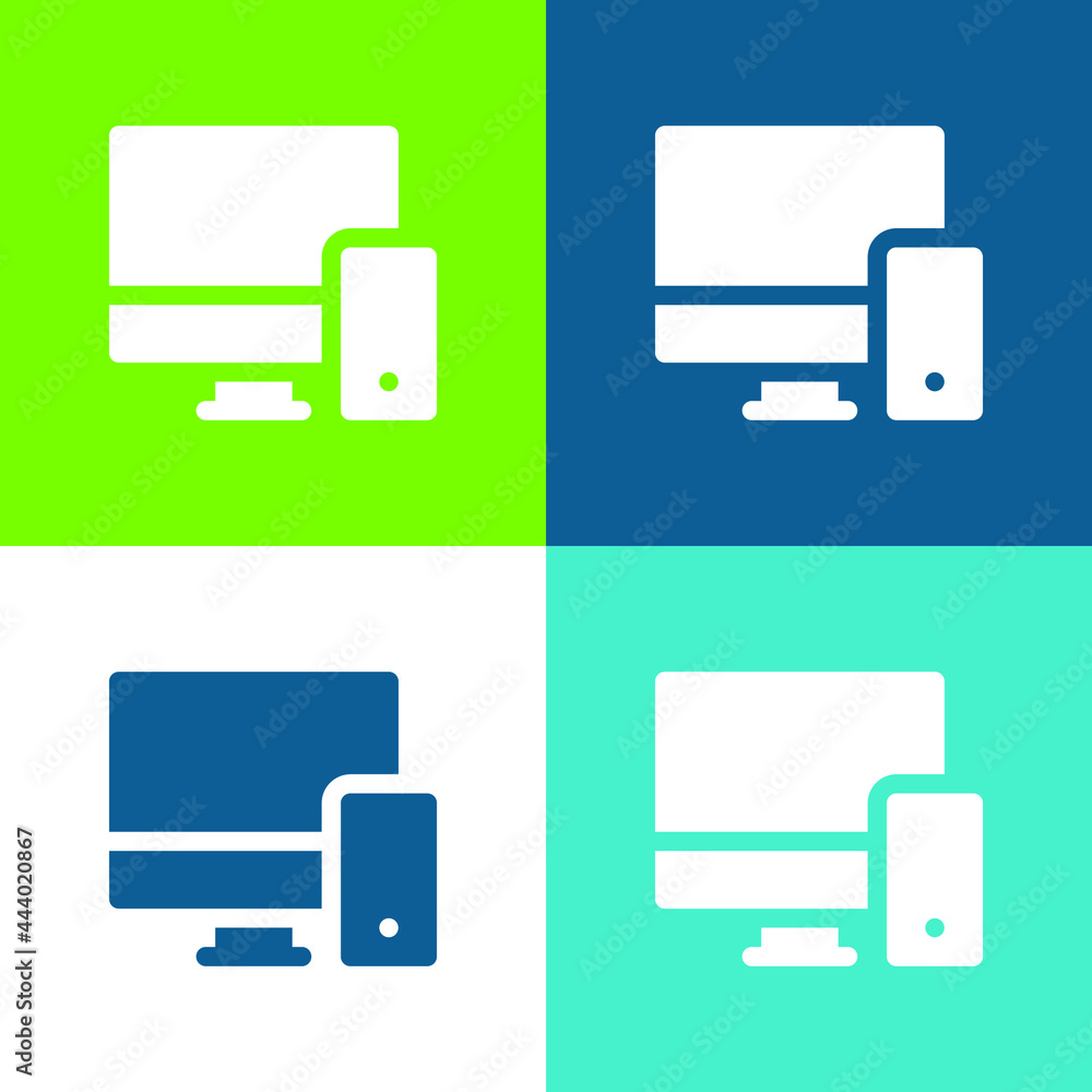 Adaptive Flat four color minimal icon set