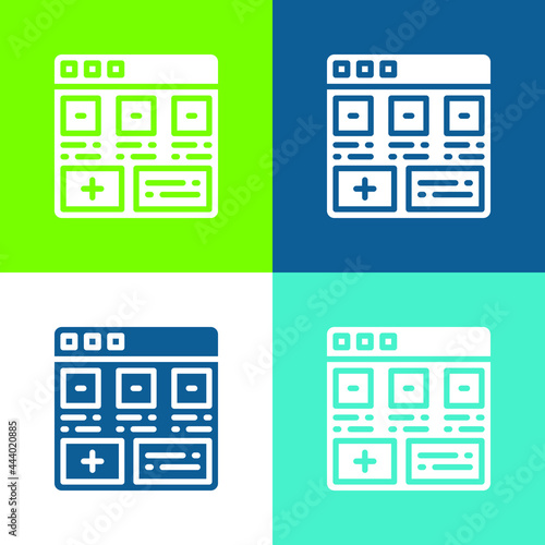 Add Flat four color minimal icon set